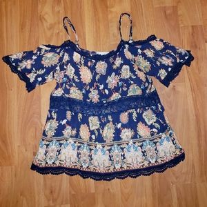 Beautiful boho cold shoulder top